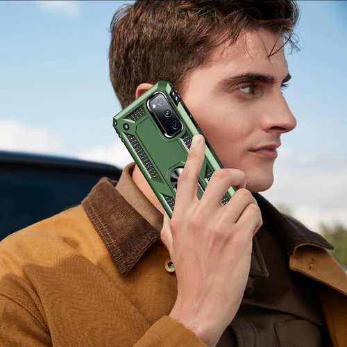 Vista 7 de Yiakeng Funda para Samsung Galaxy S20 FE, funda Galaxy S20 FE 5G con protector de pantalla HD, fundas protectoras de grado militar con anillo