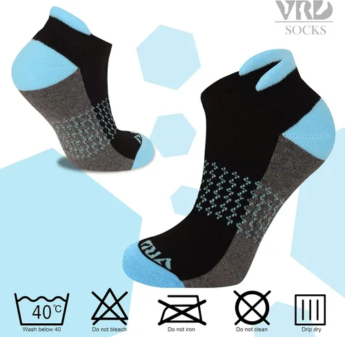 Vista 7 de VRD Womens Ankle Socks, Bamboo Rayon 6-Pairs Athletic Running Low Cut Socks With Tab