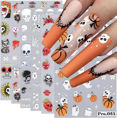 Vista 13 de 10 calcomanías de uñas de Navidad de invierno para mujeres, dibujos animados 3D, alce, muñeco de nieve, campanas de Papá Noel, copo de nieve