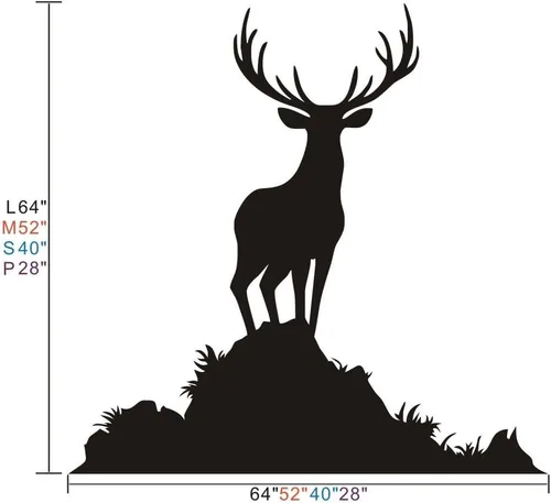 Vista 3 de Buck pared animales calcomanía decorativo para pared vinilo calcomanía decorativo para pared, diseño de ciervo Vida Silvestre caza Decoración Negro