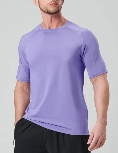 Vista 2 de Paquete de 5 camisetas de manga corta, con cuello redondo y de secado rápido para hombre, camisetas deportivas para correr, entrenar o ir al gimnasio