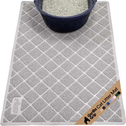 Vista 57 de GORILLA GRIP Tapete para caja de arena para gatos, resistente al agua, respaldo texturizado, fácil de limpiar, menos residuos y suelos limpios, 17 x