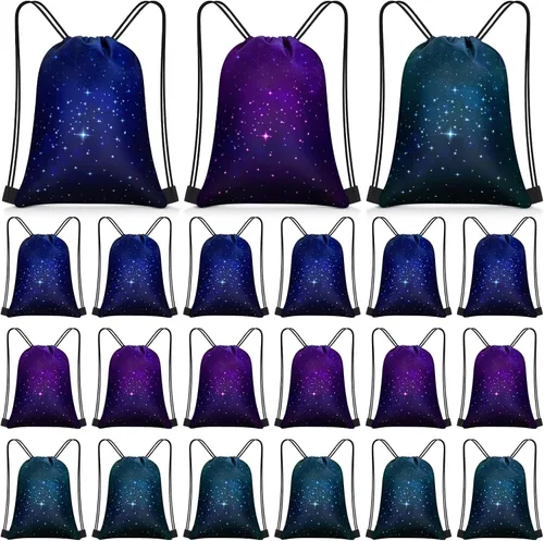 Vista 12 de Censen 24 piezas de bolsas con cordón, conjunto a granel, 12 x 10 pulgadas, bolsas de regalo con temática de princesa y príncipe, bolsas de regalo
