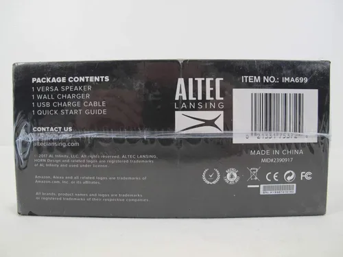 Vista 5 de Altec Lansing VersA - Altavoz Bluetooth portátil inteligente, color negro y plateado