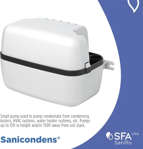Vista 2 de SFA SANIFLO - Sanicondens - Bomba de condensado - Fácil instalación para calderas de condensación, sistemas HVAC y sistemas de calentadores de agua