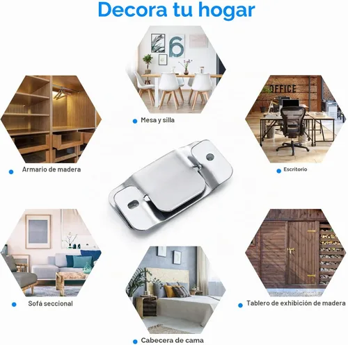 Vista 5 de SONGTIY 4 conectores de sofá seccionales para muebles, soporte de metal de alta calidad para sofá entrelazado con tornillos, adecuado para sofá