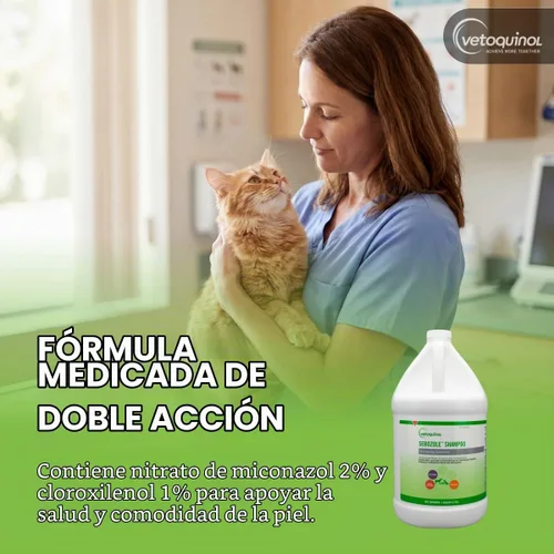 Vista 3 de Vetoquinol Sebozole Shampoo - Champú de limpieza profunda para perros, gatos y caballos, fórmula suave con ingredientes efectivos para uso