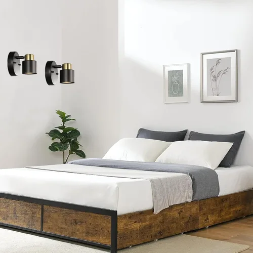 Vista 7 de Kit de iluminación de riel de 1 luz, 2 paquetes de acabado de latón negro mate, ajustable, moden, montaje empotrado, apliques de pared para cocina