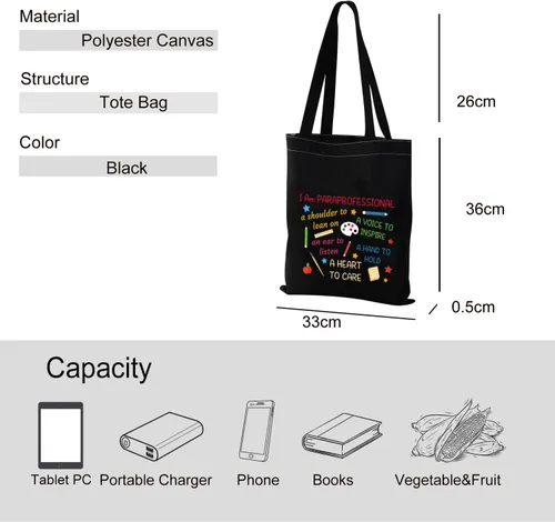 Vista 5 de Paraprofessional - Bolsa de maquillaje para asistente de enseñanza, bolsa con cremallera, regalos inspiradores, Bolsa