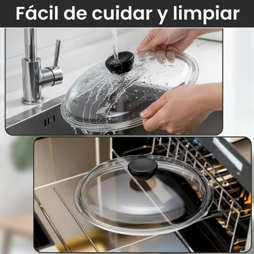 Vista 5 de LemonRoad Paquete de 3 cubiertas de vidrio para salpicaduras de microondas de 10 pulgadas para alimentos, cubierta de utensilios de cocina de vidrio
