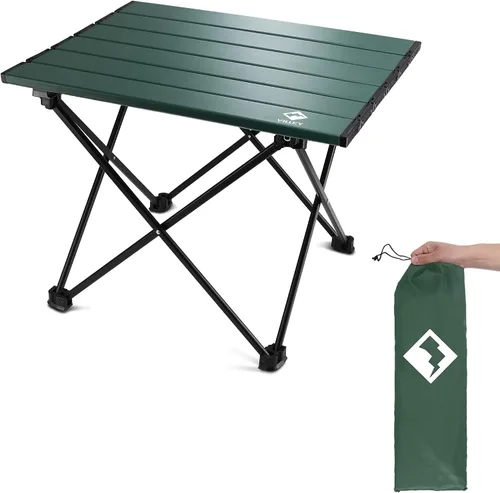 Vista 16 de VILLEY - Mesa auxiliar de aluminio portátil, ultraligera y plegable con bolsa de transporte, para acampar, cocinar al aire libre, picnic