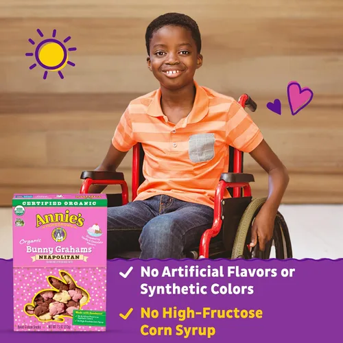 Vista 156 de Annie's Organic Chocolate Bunny Graham Snacks, 7.5 onzas