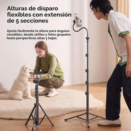 Vista 2 de ULANZI Trípode de teléfono de 75 pulgadas de alto con control remoto