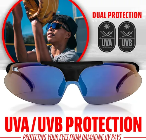 Vista 3 de Franklin Sports Gafas de sol de béisbol + sóftbol – Gafas de sol deportivas para hombre + mujer – Sombras abatibles + gafas no abatibles