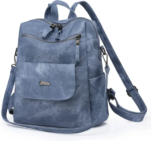 Vista 18 de Bolso tipo mochila para mujer, pequeño, de cuero impermeable antirrobo, bolsos de hombro para damas