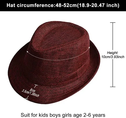 Vista 21 de ECYC Sombreros de jazz para niños, gorras de lino de color sólido para niños