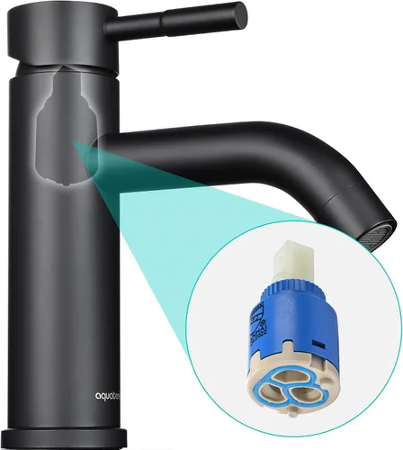 Vista 7 de Aquaterior Grifo de lavabo de baño negro mate de una sola manija 1 o 3 agujeros RV lavabo baño vanidad grifo bañera lavabo boho baño grifos CUPC NSF