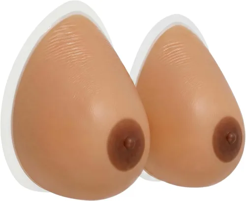 Vista 7 de IVITA Un par de formas de pecho adhesivas de silicona para prótesis de mastectomía, travesti, prótesis transgénero, cosplay Desnudo