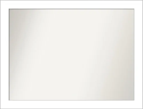 Vista 171 de Amanti Art Espejo de baño blanco para sobre el fregadero, 24 x 26 pulgadas, espejo rectangular blanco y blanco, marco de madera contemporáneo