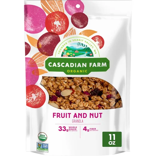 Vista 23 de Cascadian Farm Granola orgánica, cereales de canela y pasas, bolsa resellable, 11 onzas