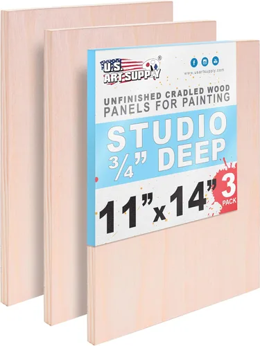 Vista 8 de U.S. Art Supply Paneles de madera acunados sin terminar de 4 "x 6