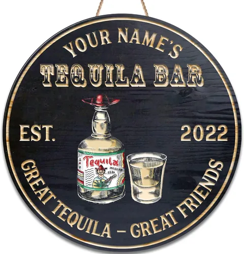 Vista 17 de Placa de pared de madera de bar de tequila mexicano personalizado, letrero de bar de México, letrero rústico para pub para el hogar, decoración