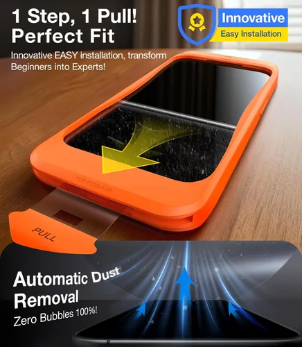 Vista 6 de UltraGlass TOP 9H+ - Protector de pantalla de vidrio para iPhone 13 [grado militar inastillable y más duradero] Protector de pantalla completa 13