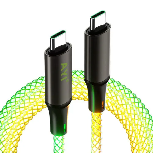 Vista 28 de AYI 3 combinaciones de múltiples puertos USB A a USBC Micro PD cable de carga rápida iluminado flujo de corriente compatible con casi todos