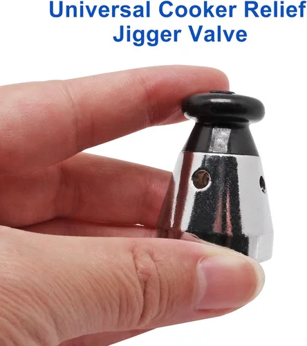 Vista 5 de Válvula de alivio de olla a presión, 1 unidad, válvula de jigger universal de olla a presión con varilla de escape, silbato para control de presión