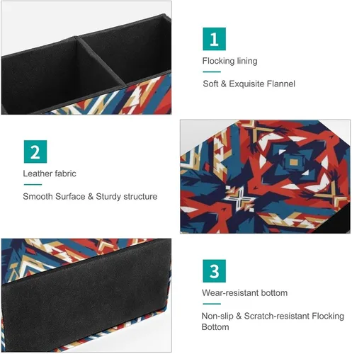 Vista 7 de Desk Organizer Pencil Cups Aztec Red Blue, Convenient Storage for Your Writing Tools