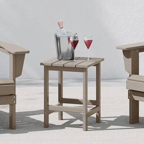Vista 23 de WestinTrends Malibu - Mesa auxiliar cuadrada para exterior para silla Adirondack, teca