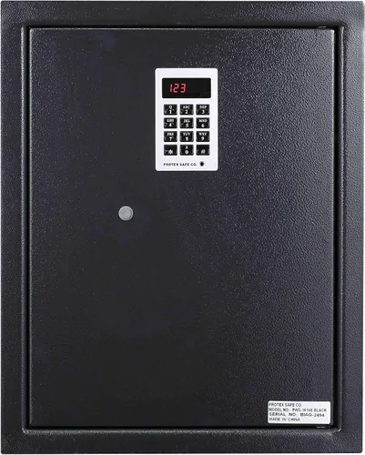 Vista 8 de Protex Safe - Caja fuerte de pared con teclado electrónico (PWS-1814E), caja fuerte de pared resistente a robos, sistema de bloqueo electrónico Beige