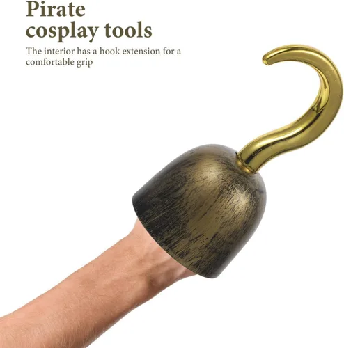 Vista 5 de Disfraz de Capitán Pirata Gancho – Ganchos de plástico para decoración de Halloween y Cosplay