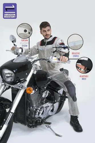 Vista 2 de WICKED STOCK Chaqueta de motociclista de malla para hombre - CE Nivel 2 Enduro Chaqueta de motociclista Armadura de motocicleta - Chaqueta