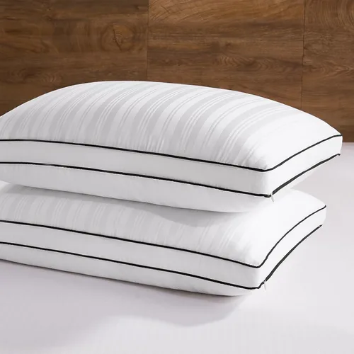 Vista 14 de downluxe - Juego de 2 almohadas de plumas y plumón de ganso - Almohadas de plumas de la colección hotelera para dormir de espalda, de estómago