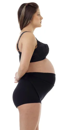 Vista 2 de Underworks Braga de apoyo ajustable para maternidad – Cinturón de embarazo de fácil ajuste para soporte firme del vientre – Algodón – Alivia el Negro