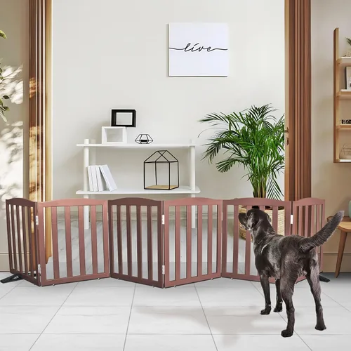 Vista 33 de Puerta Independiente para Perros para Interiores, Puerta para Perros Plegable, Puertas para Mascotas para Entradas, Escaleras o Pasillos, Puerta