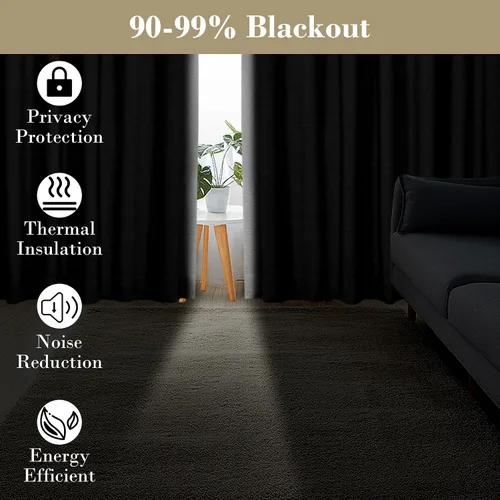 Vista 3 de coloelaf - Cortinas opacas para dormitorio, cortinas de lino blanco con aislamiento térmico para ventana, para sala de estar, cocina, casa de campo