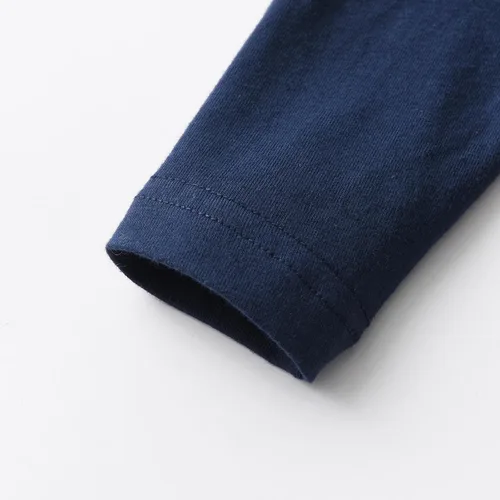 Vista 4 de Conjunto de 3 piezas de ropa para bebé recién nacido, mameluco de manga larga + pantalones + sombrero
