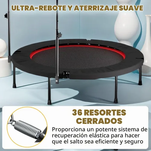 Vista 7 de Mini trampolín plegable de 42 pulgadas con mango ajustable de 5 niveles