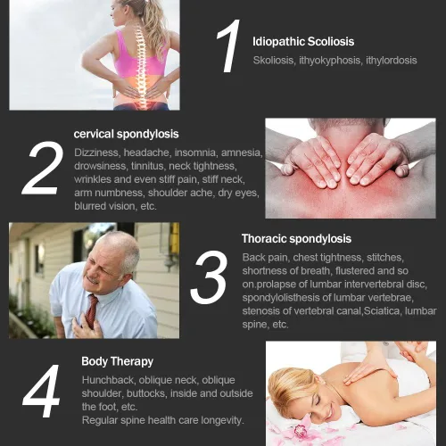 Vista 3 de Masajeador de columna vertebral manual de 6 niveles, kit de ajuste quiropráctico portátil, herramienta de masaje de espalda (1 cabeza)