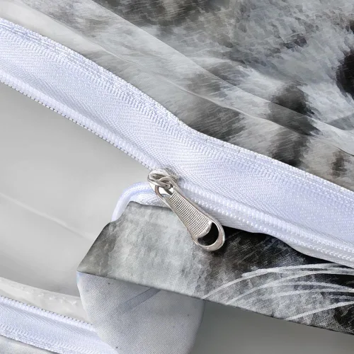 Vista 5 de Juego de funda de edredón con diseño de tigre blanco, tamaño individual, funda de edredón con estampado de animales salvajes, juego de ropa de cama