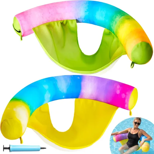 Vista 8 de FindUWill Pool Floats Adult, 55'' X-Large Fabric-Covered Pool Float Lounger & Raft, Mesh Pool Float for Summer Party Lake Beach
