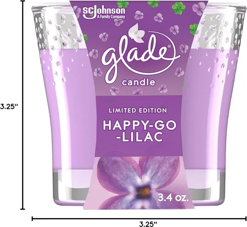 Vista 13 de Glade Tarro de velas, ambientador, Happy-Go-Lilac, 3.4 oz
