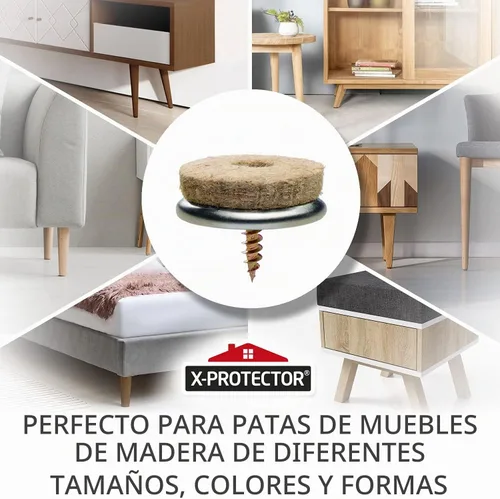 Vista 2 de Almohadillas de fieltro atornillables X-Protector 24 piezas de 0.95