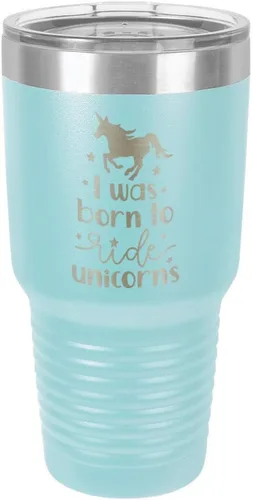 Vista 12 de I Was BORN TO RIDE UNICORNS Grabado vaso de 325 ml, grabado con láser, taza de viaje de acero con recubrimiento en polvo, libre de BPA, con camello