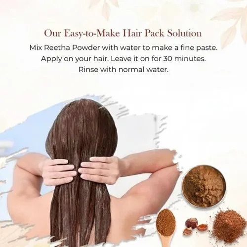 Vista 3 de Polvo de Reetha 100% natural puro para el cuidado del cabello, polvo de Reetha a base de hierbas (Sapindus Trifoliatus) para el cabello, polvo Ritha