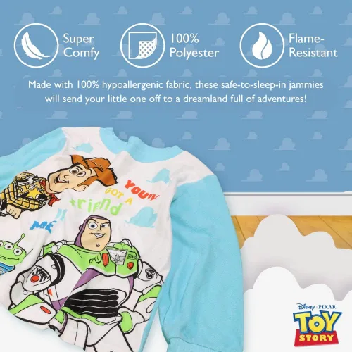 Vista 3 de Disney Little Lightyear - Conjunto de pijama de 2 piezas de 2 piezas con diseño de Mickey Mouse de The Nightmare Before Christmas, Andy's Friend
