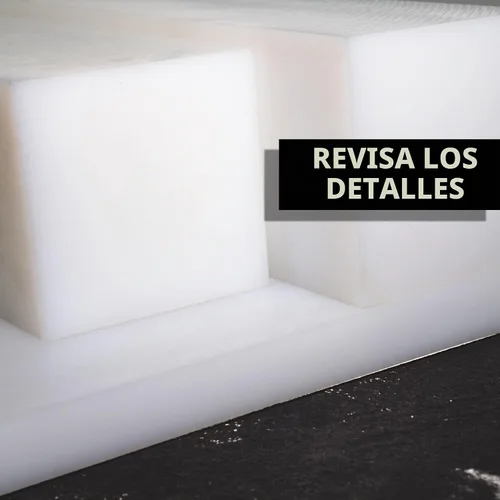 Vista 7 de UHMW - Bloque de golpeo de polietileno de peso molecular ultra alto rectangular, bloques de plástico sólido para mecanizado, mejoras del hogar Blanco