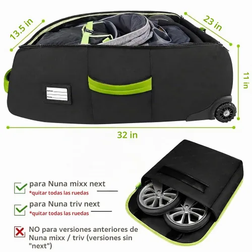 Vista 2 de YOREPEK Bolsa de viaje acolchada para cochecito con ruedas para avión